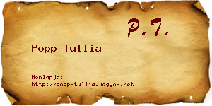 Popp Tullia névjegykártya